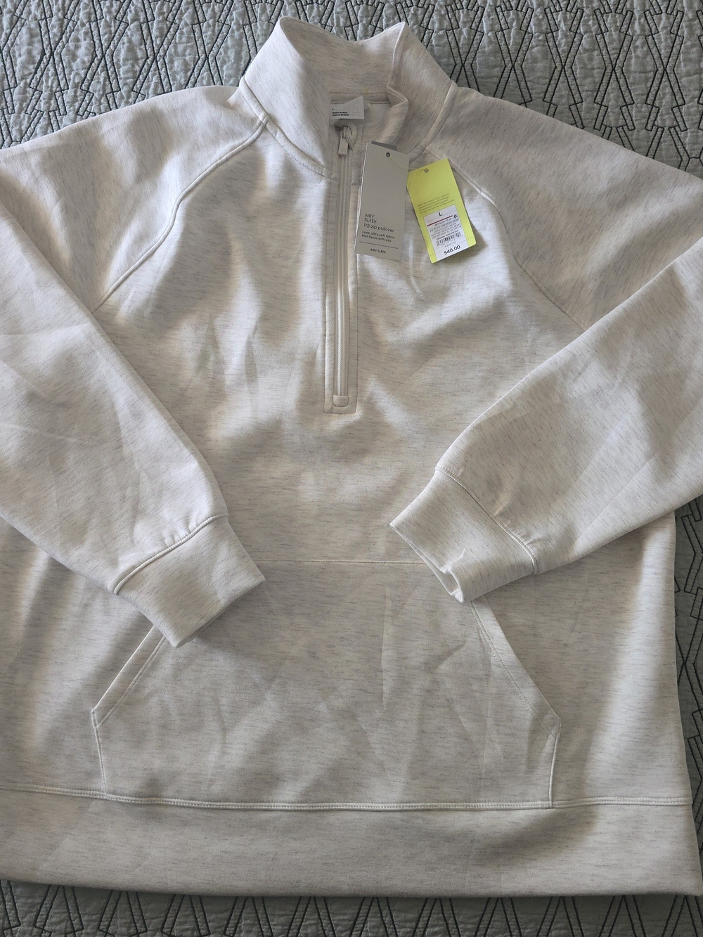 All In MotionZip-Up Pullover Sweatshirt - Oatmeal